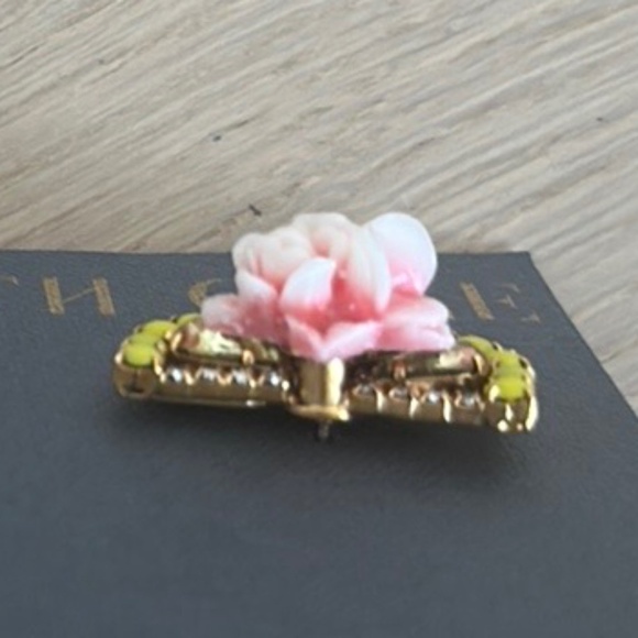 Elizabeth Cole Pink Floral and Citrine Bead Fan Earrings - NWOT - Picture 11 of 11